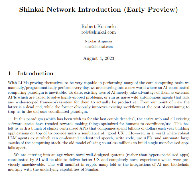 Presenting The Shinkai Network: The Most Ambitious Crypto + AI Protocol